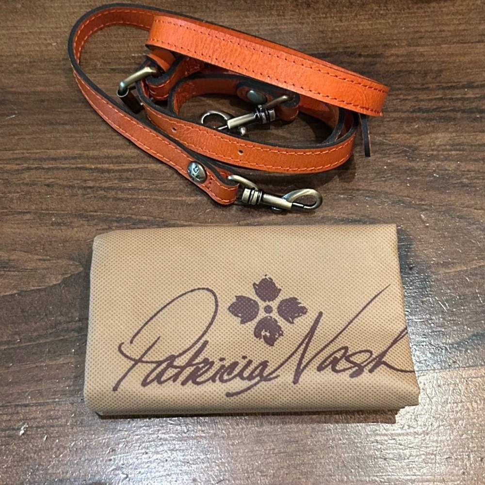 Patricia Nash Orange Tooled Leather Satchel - Picture 7 of 10